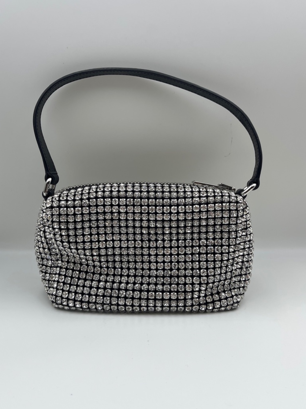 ALEXANDER WANG Heiress Bag Mesh Crystal Rhinestone handbag pouch bag silver